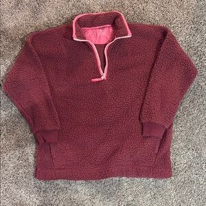 Aerie Brown and Pink Teddy Jacket Cozy Sherpa Design